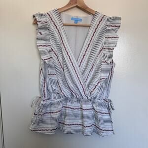 Draper James Faux Wrap Peplum Top Size Medium